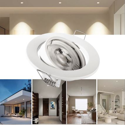 Ugradno svetilo 1xGU10/MR16/10W/230V, prečnik 9 cm, belo