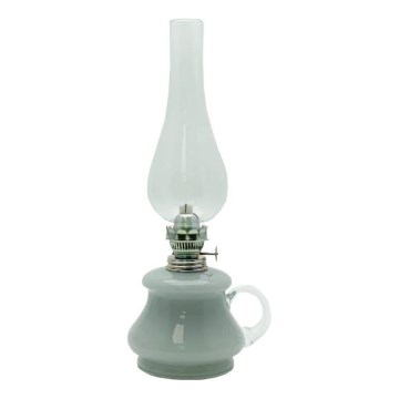 Uljana lampa TEREZA 34 cm sivo opalna