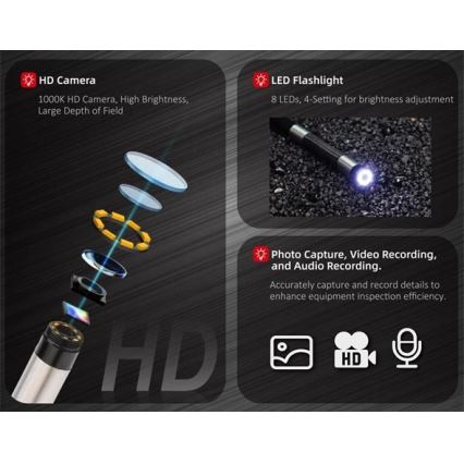 Uni-T - Boroskop 3,7 V 3000 mAh IP67 3 m