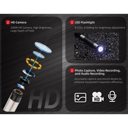 Uni-T - boroskop 3,7V 3000 mAh IP67 1m