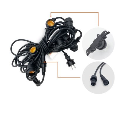 Vanišnja dekorativna girlanda MIMOSA 10xE27/1,3W/230V IP44 10 m