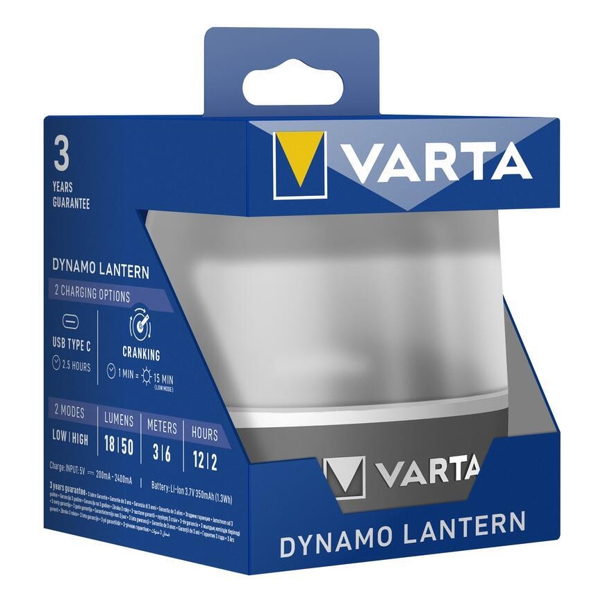 Varta 17670101111 - LED punjivo svetlo DYNAMO LANTERN LED/5V 350 mAhIP54