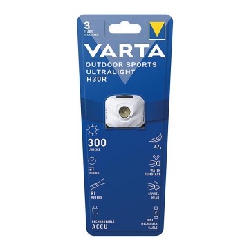 Varta 18631101401 - LED prigušiva punjiva čelna lampa OUTDOOR SPORTS LED/5V 600 mAh IPX4 bela