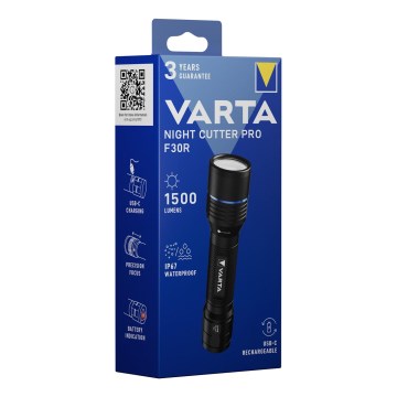 Varta 18921101111 - LED punjiva baterijska lampa NIGHT CUTTER PRO F30R LED/USB IP67 2600 mAh