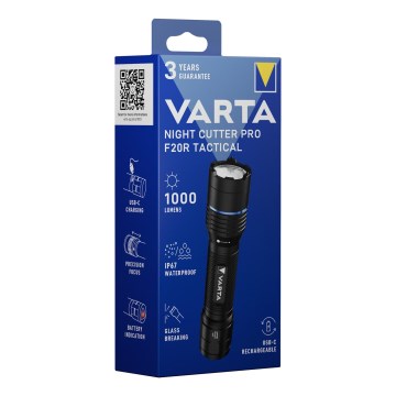 Varta 18923101111 - LED taktička punjiva baterijska lampa NIGHT CUTTER PRO F20R LED/USB 2600 mAh