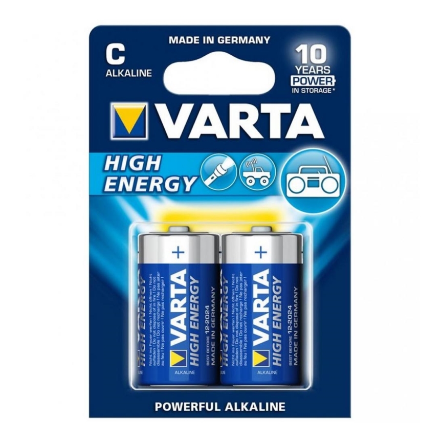 Varta 4914 - 2 kom alkalne baterije HIGH ENERGY C 1,5V