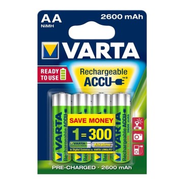 Varta 5716 - 4 kom Punjive baterije ACCU AA NiMH/2600mAh/1,2V