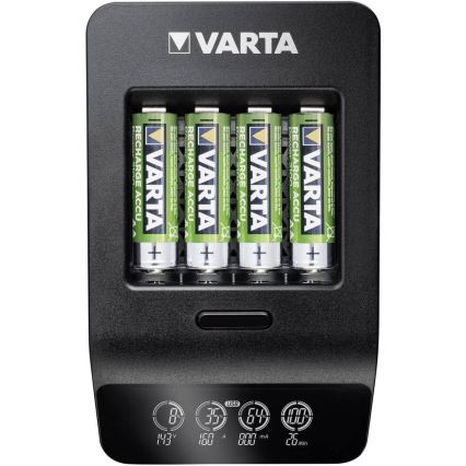 VARTA 57684 - LCD Smart punjač za 4x AA/AAA, punjenje 1,5 h