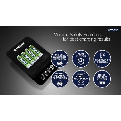 VARTA 57684 - LCD Smart punjač za 4x AA/AAA, punjenje 1,5 h