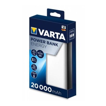 Varta 57978101111 - Power Bank ENERGY 20000mAh/2x2,4V bela
