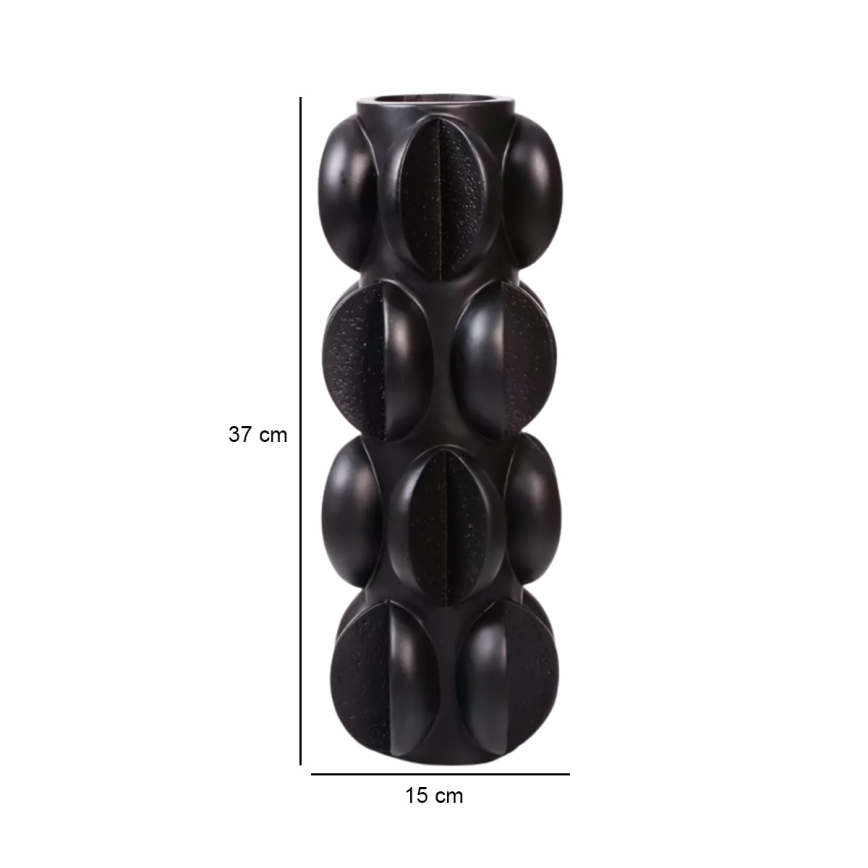 Vaza 37x15 cm smola/prigušiva crna
