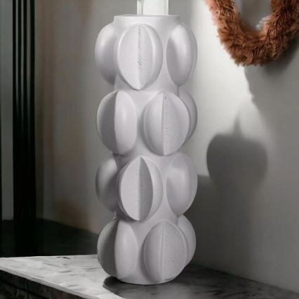 Vaza 37x19 cm smola/matna bela prigušiva