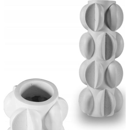 Vaza 37x19 cm smola/matna bela prigušiva