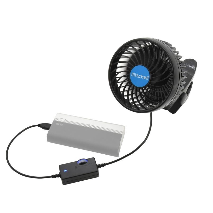 Ventilator sa stezaljkom USB 4W/5V crni