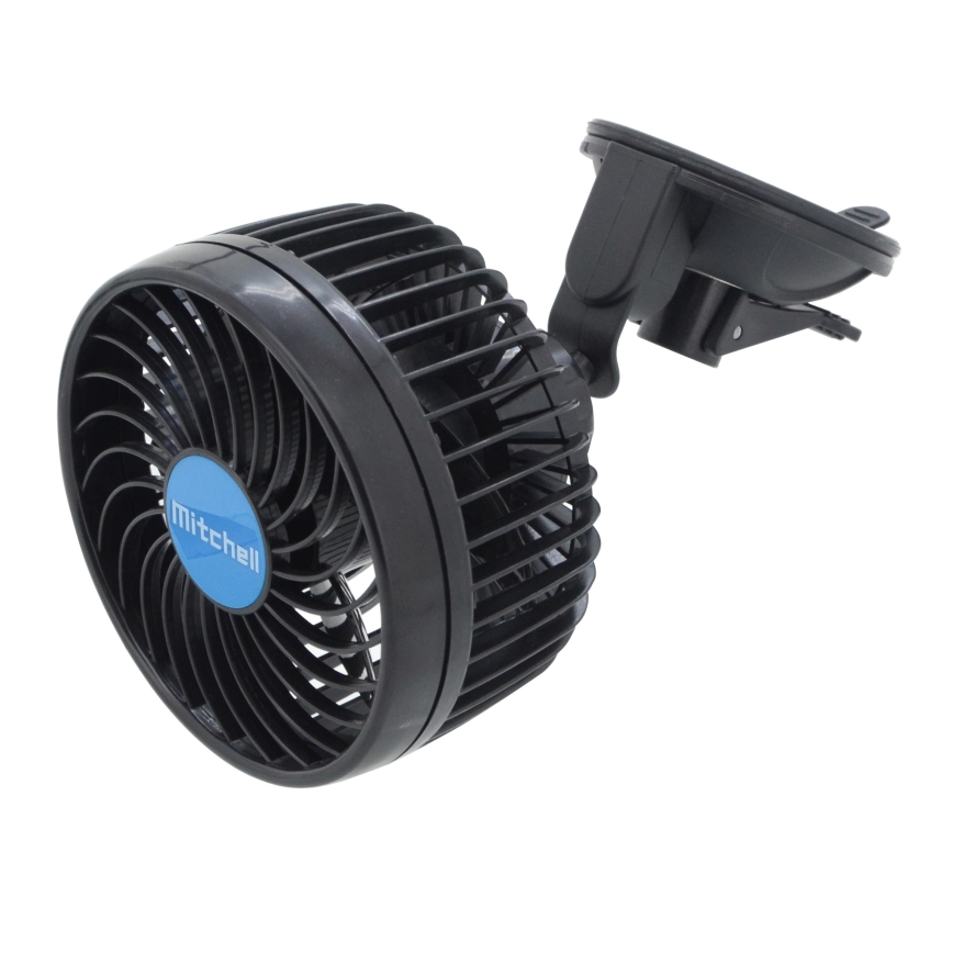 Ventilator za auto sa usisnom čašicom 4W/12V, crni