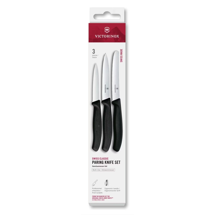 Victorinox - Set kuhinjskih noževa za povrće SWISS CLASSIC 3 kom crna