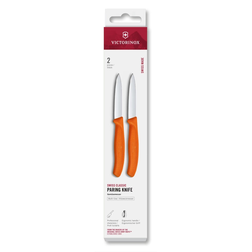 Victorinox - Set kuhinjskih noževa za povrće SWISS CLASSIC 8 cm, 2 kom, narandžaste boje