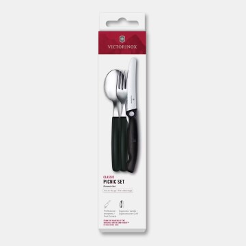 Victorinox - Set pribora za piknik SWISS CLASSIC, 3 kom, crne boje