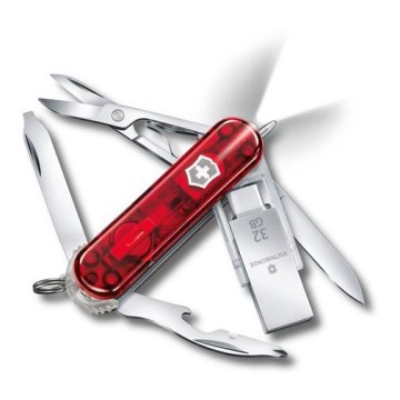 Victorinox - višenamenski džepni nož sa USB memorijom 6 cm/11 funkcija crvene boje