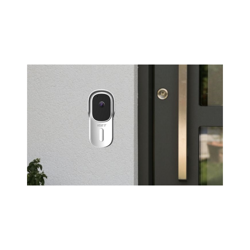 Video zvono sa senzorom pokreta, Full HD 1080p, baterija 5200 mAh, IP65, Wi‑Fi, belo