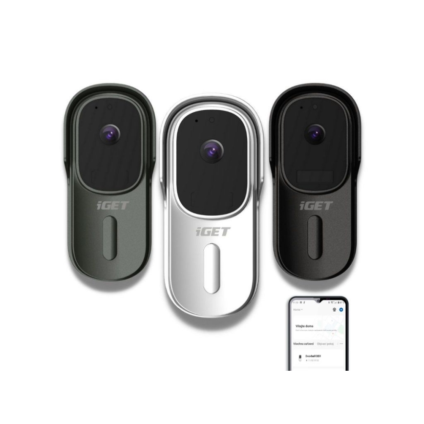 Video zvono sa senzorom pokreta, Full HD 1080p, baterija 5200 mAh, IP65, Wi‑Fi, belo