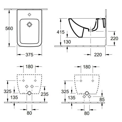 Villeroy & Boch 44110001 - Zidni bide VENTICELLO keramika/bela