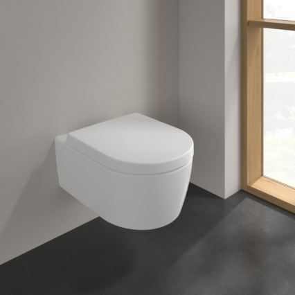 Villeroy & Boch 5656HRRW - Zidna WC šolja sa WC daskom SoftClose AVENTO keramika/bela