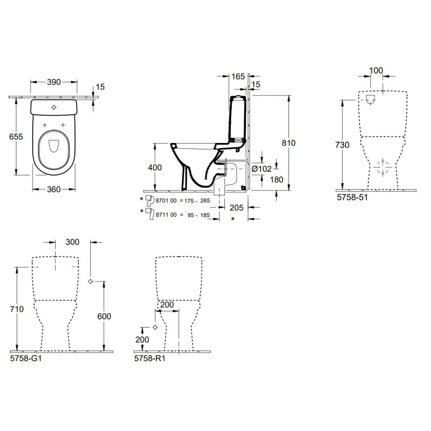 Villeroy & Boch 56581001 - WC kompakt O.NOVO keramika/bela