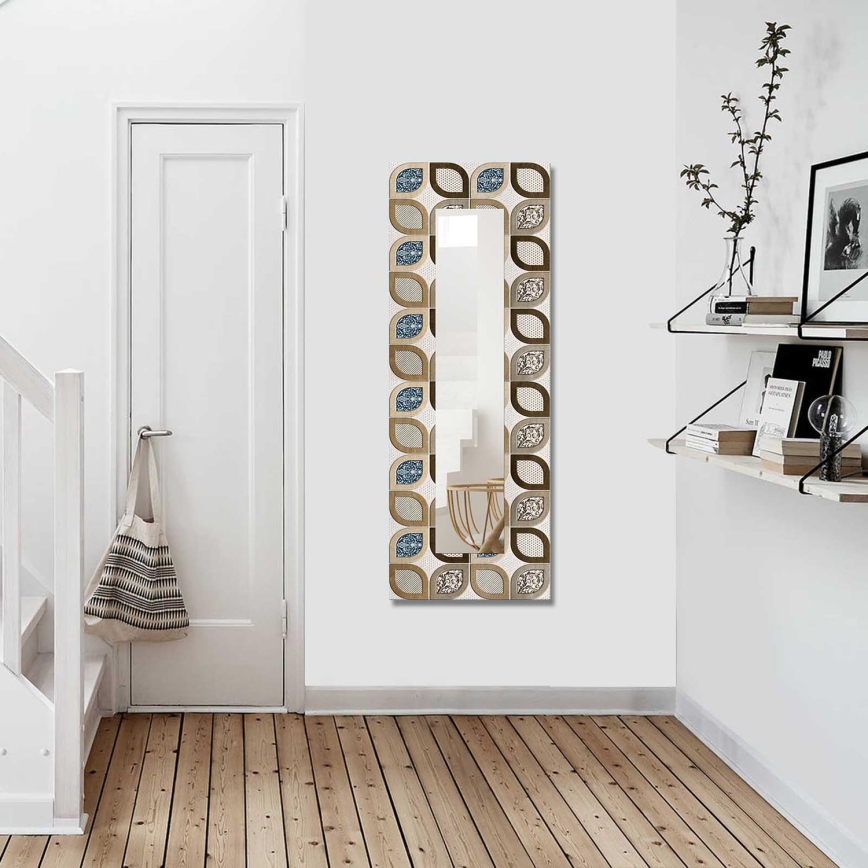 Višebojno zidno ogledalo 120x40 cm