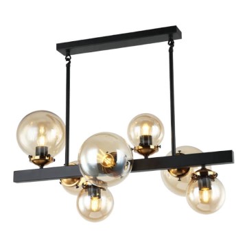 Viseći luster HYPERION 7xE27/7W/230V crno/bež
