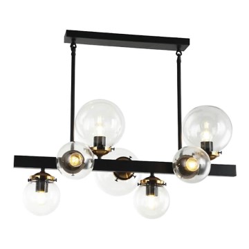 Viseći luster HYPERION 7xE27/7W/230V crno/prozirna