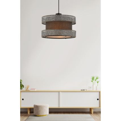 Viseći luster na kablu HALO 1xE27/60W/230V smeđa/siva