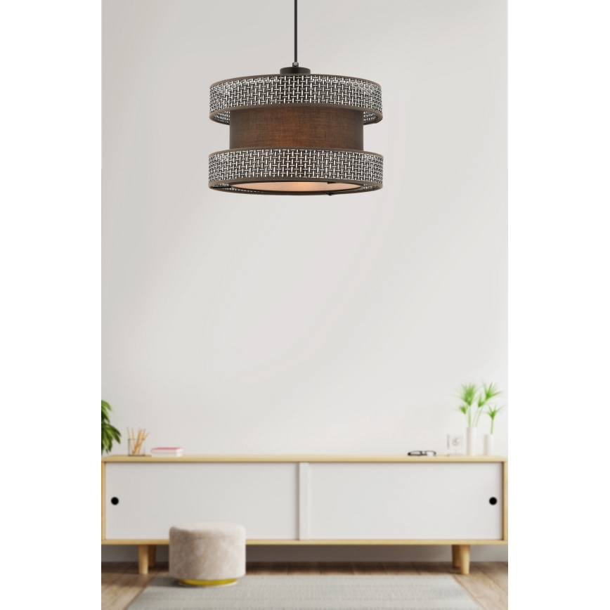 Viseći luster na kablu HALO 1xE27/60W/230V smeđa/siva
