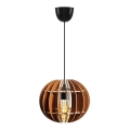 Viseći luster na sajli 1xE27/60W/230V, braon, prečnik 20 cm