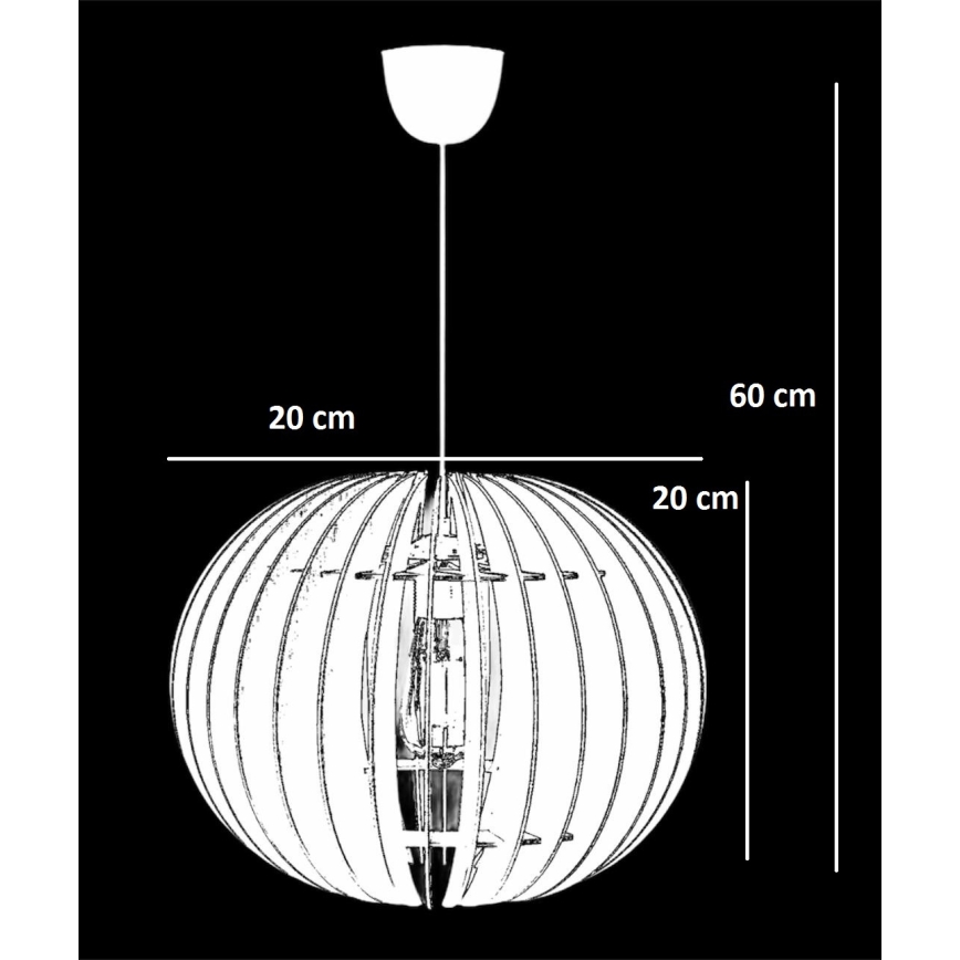 Viseći luster na sajli 1xE27/60W/230V, braon, prečnik 20 cm