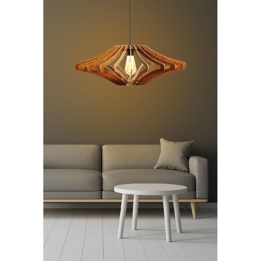 Viseći luster na sajli 1xE27/60W/230V, braon, prečnik 59 cm