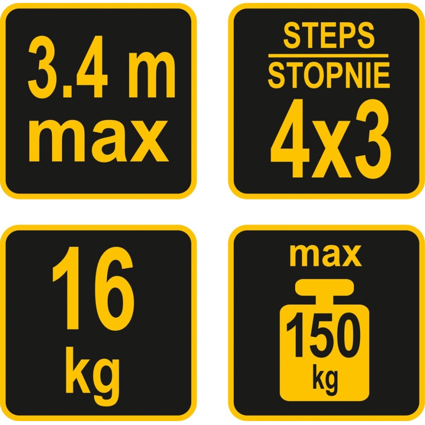 Višenamenske merdevine 3,4 m