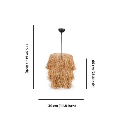 Visilica TASSEL na sajli, 1xE27/40W/230V, abažur od rafije