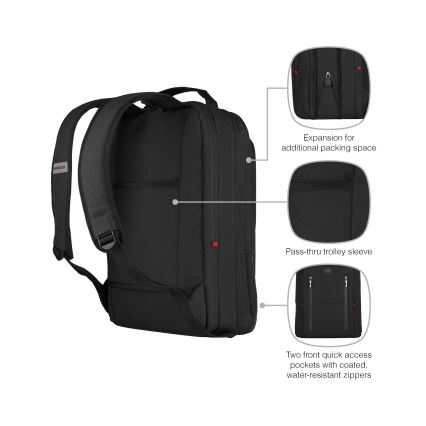 Wenger - Ranac za laptop 16 l 16 sa džepom za tablet 12 City Traveler crna