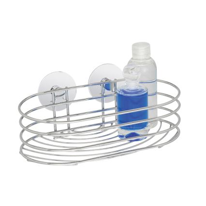 WENKO 18775100 - polica TURBO-LOC okrugla, čelik, 23,5 x 13,5 cm, sjajni hrom