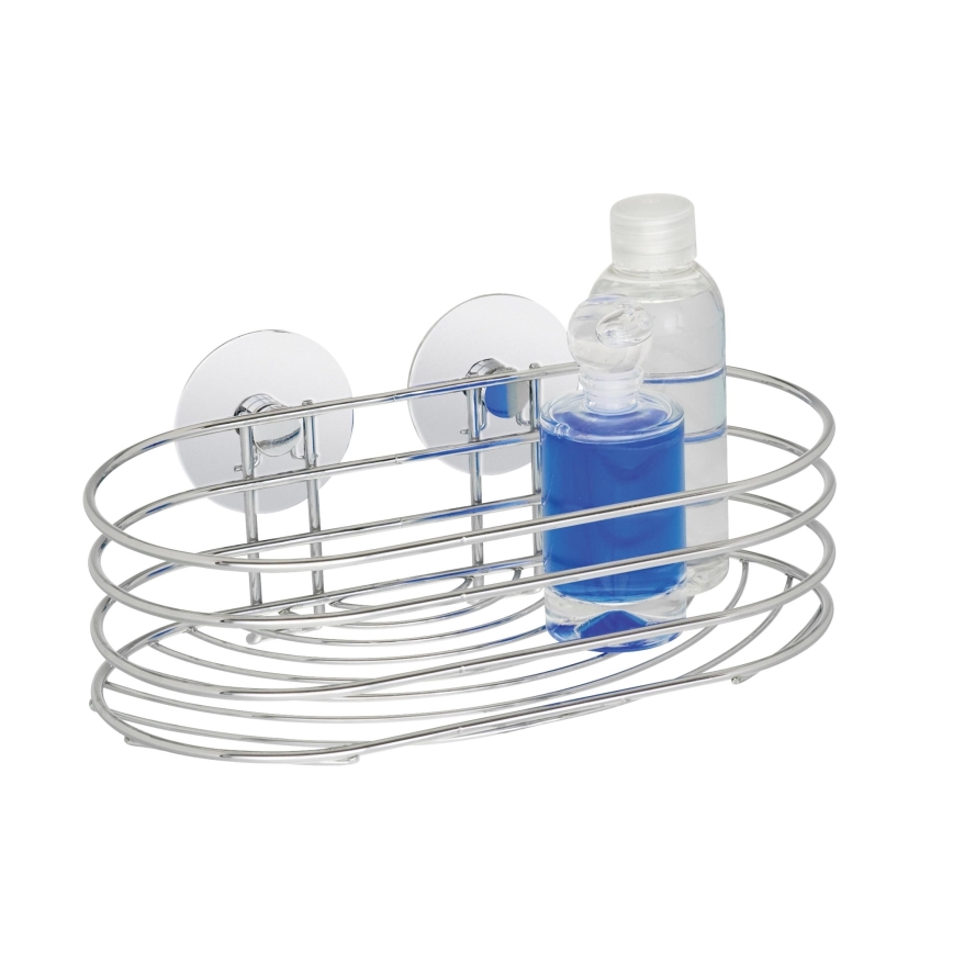 WENKO 18775100 - polica TURBO-LOC okrugla, čelik, 23,5 x 13,5 cm, sjajni hrom