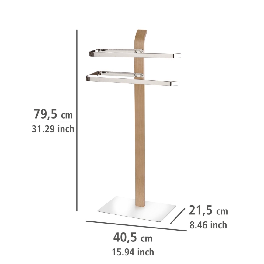WENKO 20396100 - Stalak za peškire SAMONA 40,5x79,5 cm sjajni hrom/braon