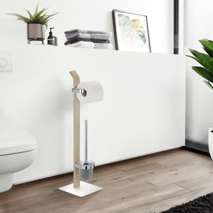 WENKO 20397100 - WC četka SAMONA 20x71,5 cm hrom/smeđa/satin