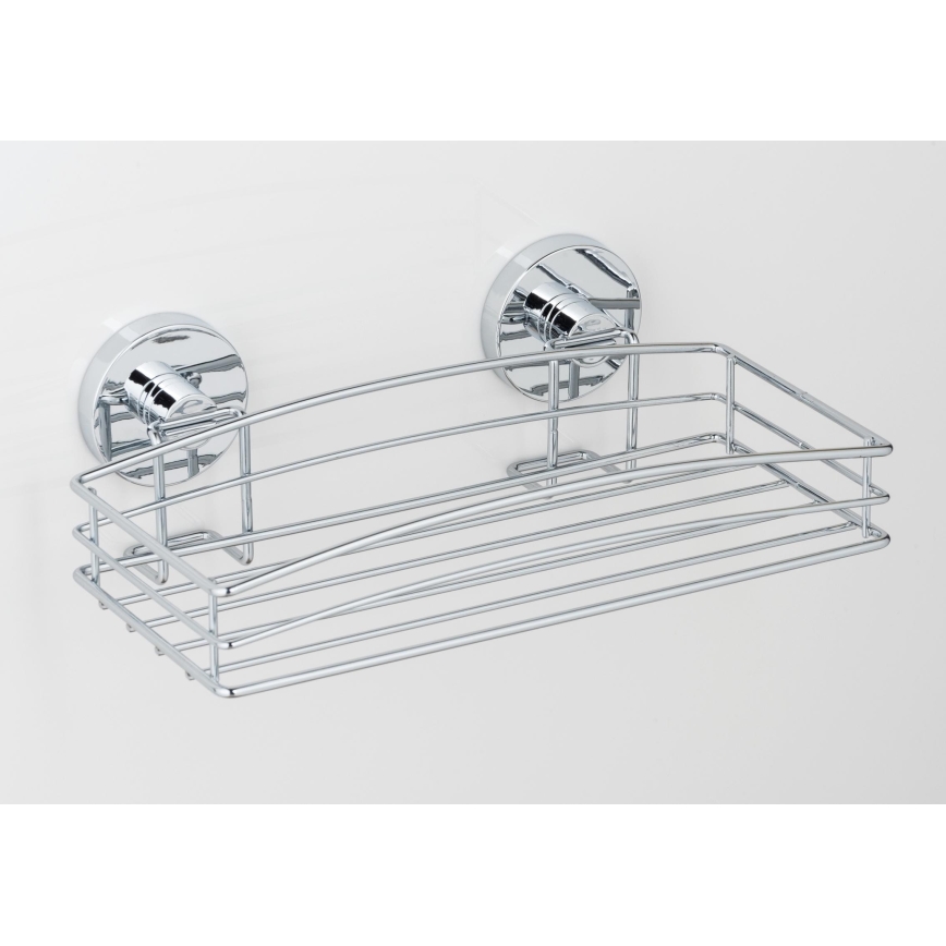 WENKO 20883100 - okrugla polica VACUUM-LOC, čelik, 26 x 15,3 cm, sjajni hrom