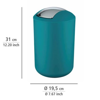 WENKO 21227100 - Kanta za smeće BRASIL 19,5x31 cm tirkizna/sijajni hrom
