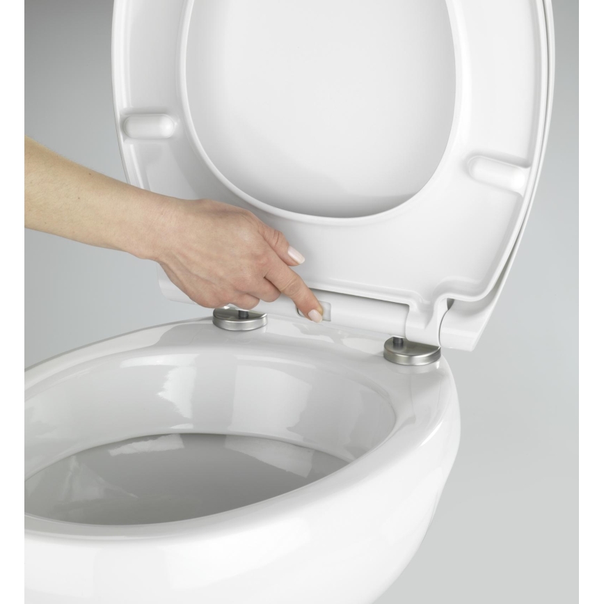 WENKO 21903100-WC daska za WC SAMOS 44,5x37,5 cm bela/srebrna