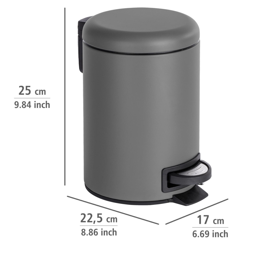 WENKO 22148100 - Korpa LEMAN 17x25 cm siva/crna