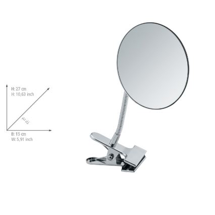 WENKO 22195100 - Kozmetičko ogledalo CLIP 15x27 cm sjajni hrom