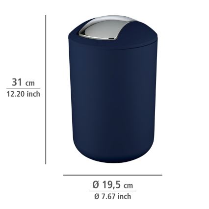 WENKO 22521100 - Kanta za smeće BRASIL 19,5x31 cm plava/sjajni hrom