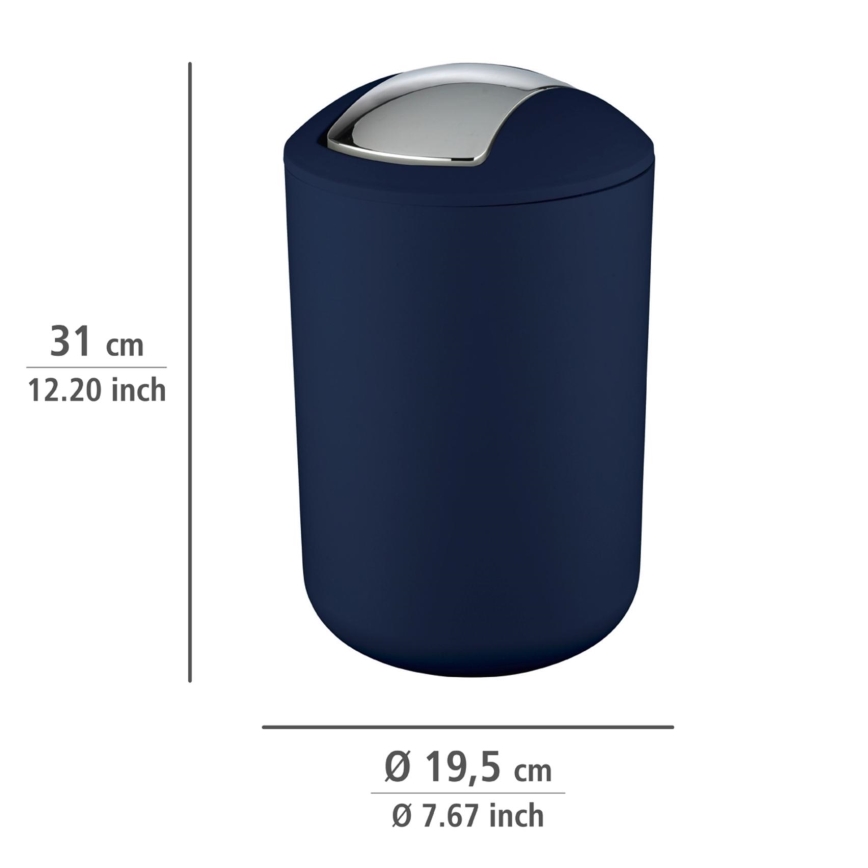WENKO 22521100 - Kanta za smeće BRASIL 19,5x31 cm plava/sjajni hrom